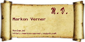 Markon Verner névjegykártya